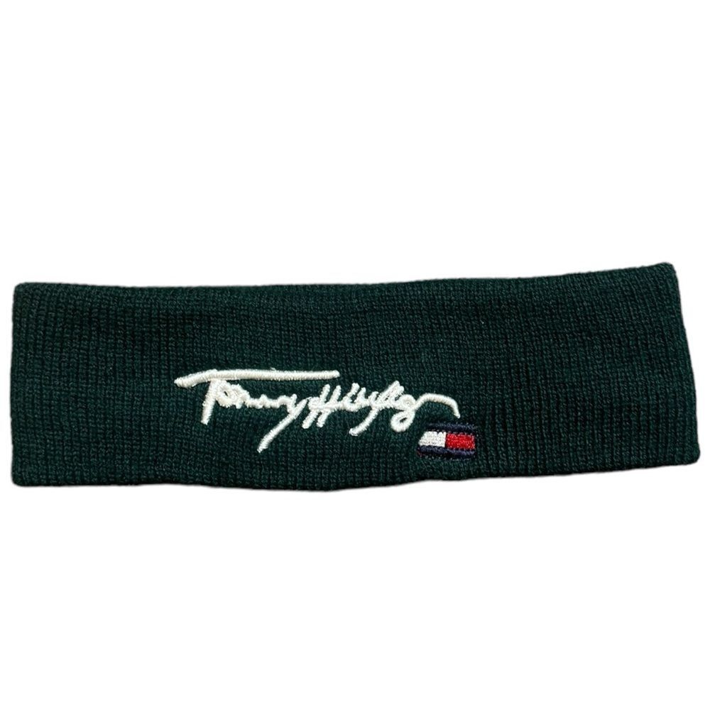 Tommy Hilfiger Green knit Headband vintage retro athletic